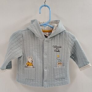 Disney Baby Snap Up Jacket Quilted Winnie The Pooh With Hood Multiple Sizes